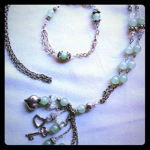 NEW AUTHENTIC JADE & SILVER GORGEOUS SET(2PC)